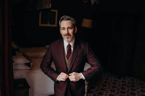 Groom preparing for his wedding